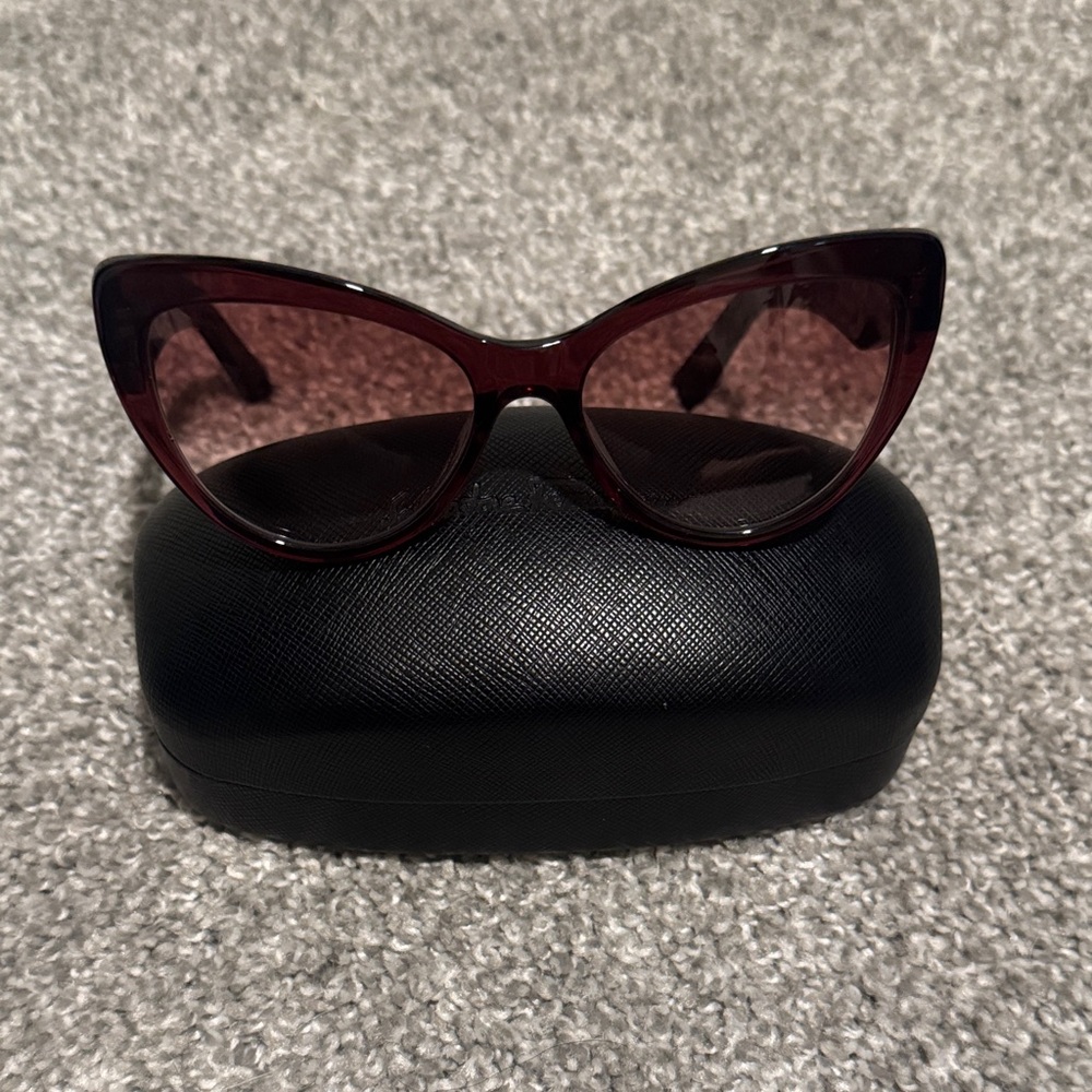 Chic Burgundy Ferragamo Cat-Eye Sunglasses